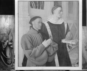 Diptychon des Étienne Chevalier — Etienne Chevalier (gest. 1474) mit dem heiligen Stephanus