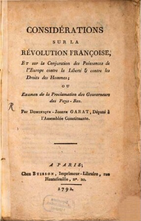 Considérations sur la révolution française