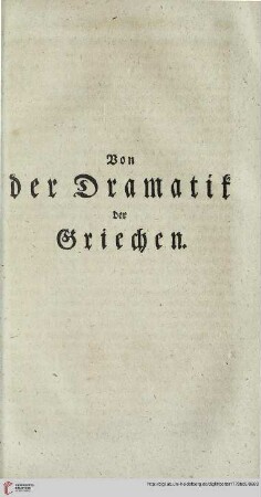 Von der Dramatik der Griechen