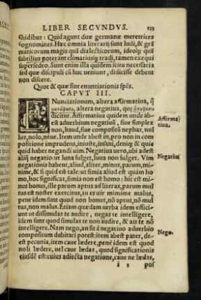 Quot & quae sint enuntiationis spes. Caput III.
