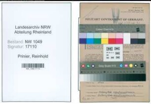 Entnazifizierung Reinhold Prinier , geb. 26.11.1893 (Lokfuehrer)