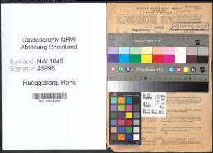 Entnazifizierung Hans Rueggeberg , geb. 15.01.1910 (Fabrikant)