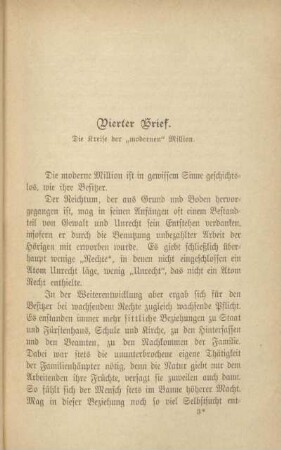 Vierter Brief. Die Kreise der "modernen" Million