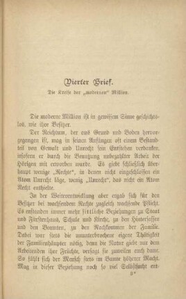 Vierter Brief. Die Kreise der "modernen" Million