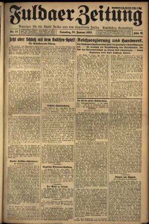 Ausgabe vom Samstag, den 28. Januar 1933.