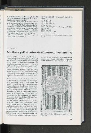 Das "Messungs-Protocoll von dem Kundensee..." von 1790/1799