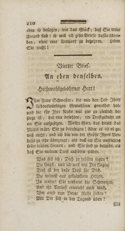 Vierter Brief. An eben denselben