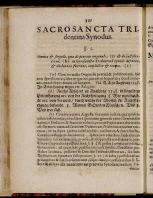 § 5. Sacrosancta Tridentina Synodus