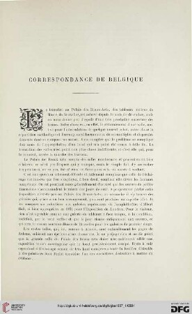 2. Pér. 35.1887: Correspondance de Belgique