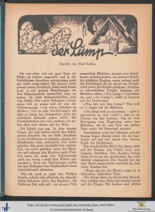 Der Lump: Novelle.