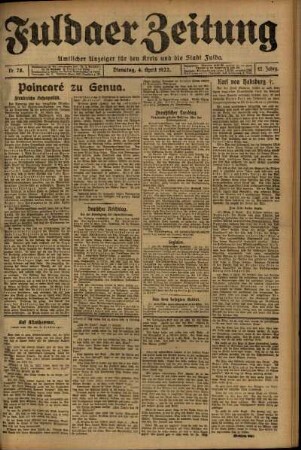 Ausgabe vom Dienstag, den 04. April 1922.