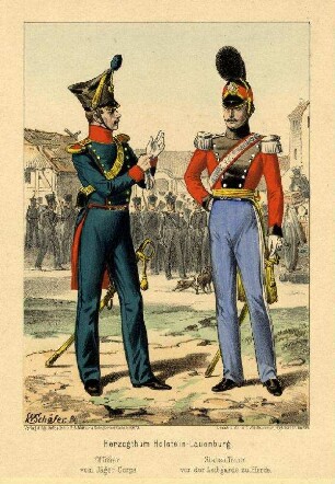 Uniformbild, Offiziere der lauenburgischen Armee