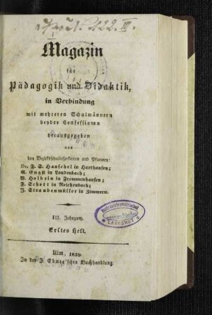 3: Magazin für Pädagogik und Didaktik - 3.1838