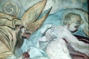 Vision des heiligen Nikolaus von Tolentino: Erscheinung der Madonna und des heiligen Augustinus