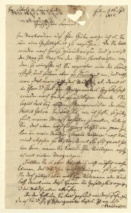 Brief von Gottschalk Dietrich Baedeker an Carl Schulz