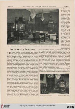 Van de Veldes Programm