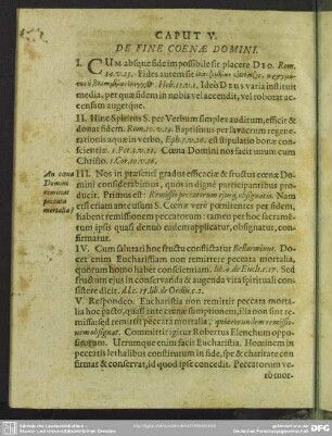 Caput V. De Fine Coenae Domini