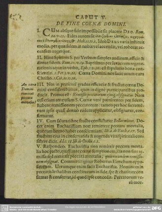 Caput V. De Fine Coenae Domini