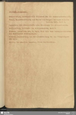Benutzte Literatur