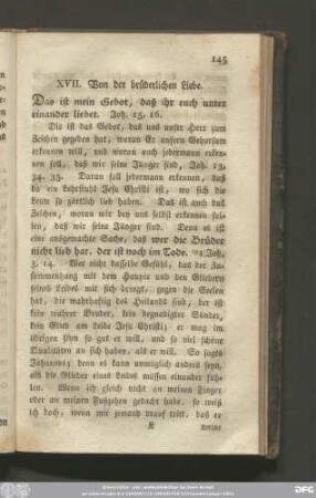 XVII. Von der brüderlichen Liebe.