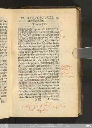 De Iis Qui Sui, Vel alieni iuris sunt. Titulus. IX.