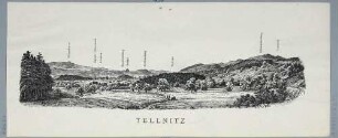Panoramaansicht bei Tellnitz (heute Telnice) nördlich von Aussig (heute Ústí nad Labem) in Böhmen