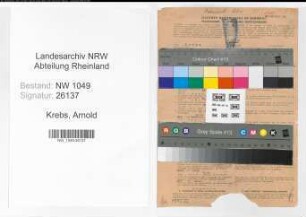 Entnazifizierung Arnold Krebs , geb. 08.06.1892 (Elektroingenieur)