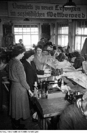 Sebnitz, VEB Kleiderwerke Sebnitz, Gewerkschaftsbrigade, Januar 1954