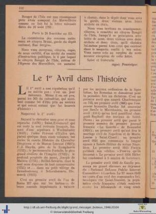 Le 1er Avril dans l'histoire.