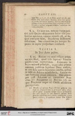 Sectio I: De Jure divino positivo