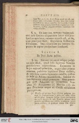 Sectio I: De Jure divino positivo