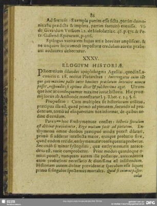 XXXV. Elogium Historiae