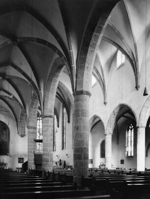 Landau in der Pfalz. Ehemaliges Augustinerkloster. Klosterkirche (1405-1413). Innenansicht
