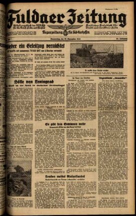 Ausgabe vom Donnerstag, den 25. September 1941.