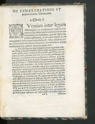 Assertio I. - XXIV.
