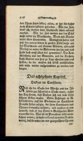 Das achtzehnte Kapitel. Dickius im Consistorio.