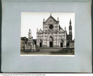 IV Florence ArchitecturePiazza Santa Croce. Blick auf dem Denkmal für Dante Alighieri und der Fassade von Santa Croce - Rotes Album IV (Florenz, Architektur)