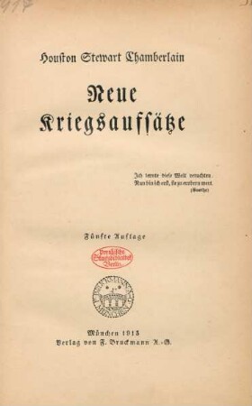 Neue Kriegsaufsätze