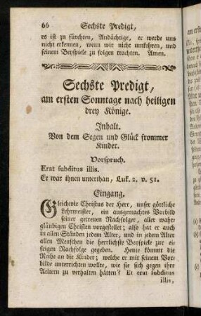 66-80, Sechste Predigt