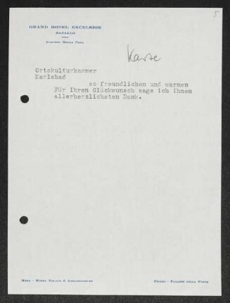 Brief von Gerhart Hauptmann