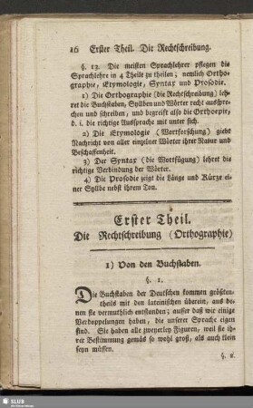 Erster Theil. Die Rechtschreibung (Orthographie)