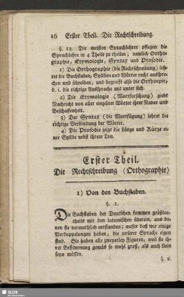 Erster Theil. Die Rechtschreibung (Orthographie)