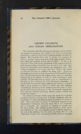 Crown Colonies and Indian Immigration