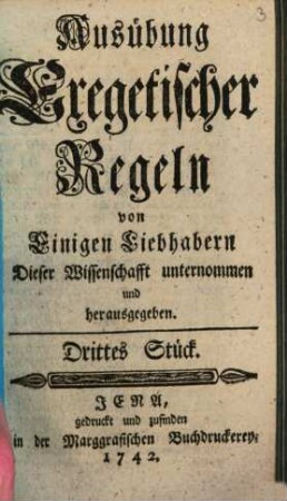 Ausübung Exegetischer Regeln, 3