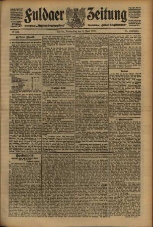 Erste Ausgabe vom Donnerstag, den 03. Juni 1909.