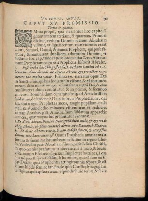 Caput XV. Promissio Tertia et quarta.