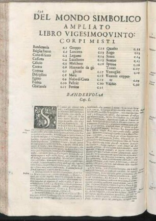 Del Mondo Simbolico Ampliato Libro Vigesimoqvinto. Corpi Misti.