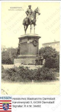 Darmstadt, Denkmal Großherzog Ludwigs IV. v. Hessen und bei Rhein (1837-1892)