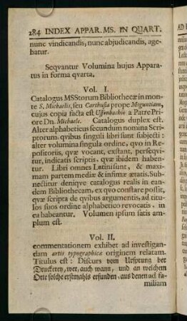284-301, Sequantur Volumnina hujus Apparatus in forma quarta