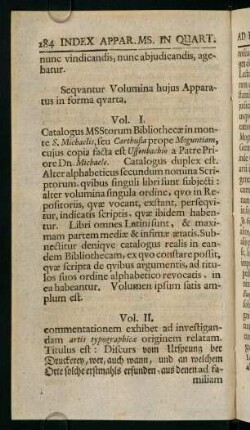 284-301, Sequantur Volumnina hujus Apparatus in forma quarta